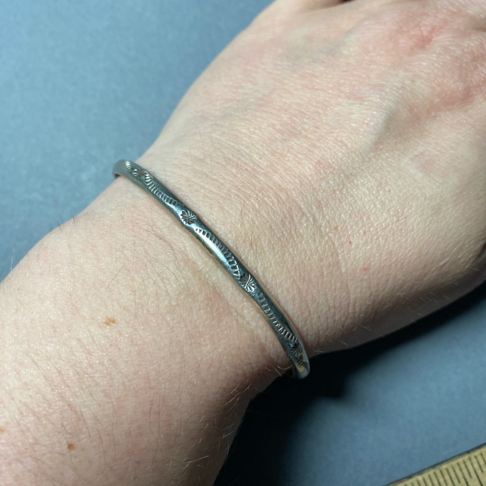 Vintage Southwest native thin cuff bracelet